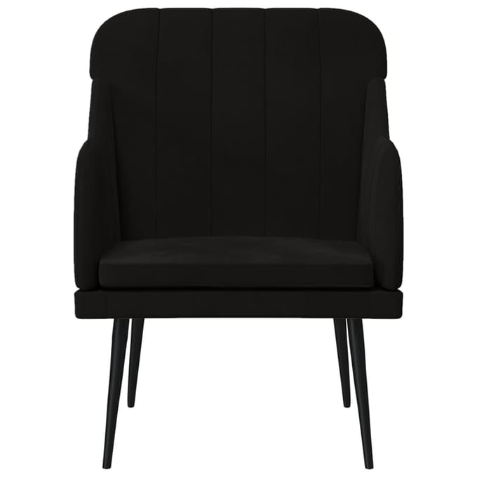 vidaXL - Fauteuil - 63x76x80 - cm - fluweel - zwart