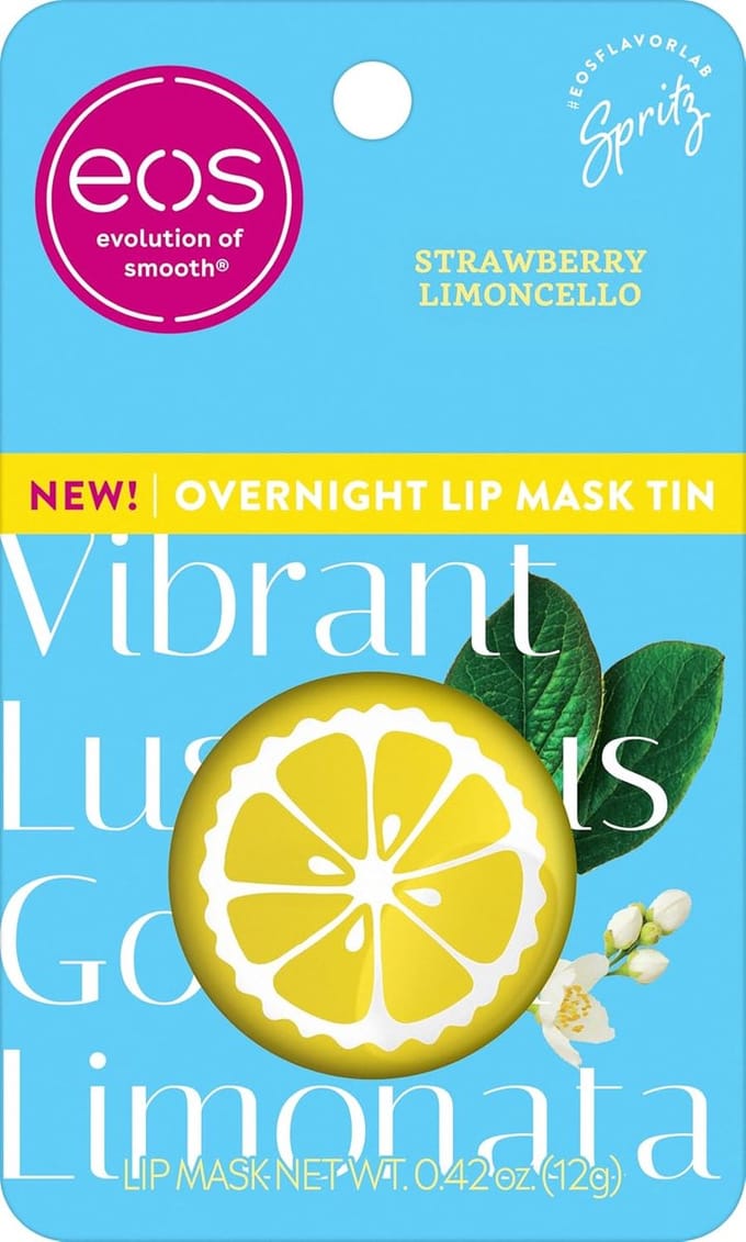 eos Limited Edition Overnight Lip Mask, Strawberry Limoncello - 12g