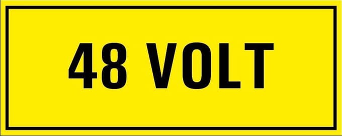 48 volt sticker 250 x 100 mm