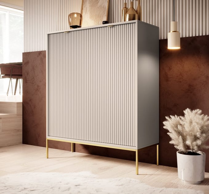 Meubella - Dressoir Navil 2 - Beige - 104 cm - Hoog