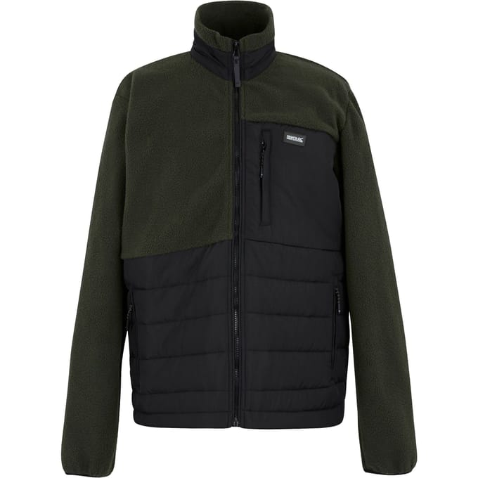 Regatta Heren Frankie Borg Full Zip Hybride Jas (Zwart/Donkere Khaki)