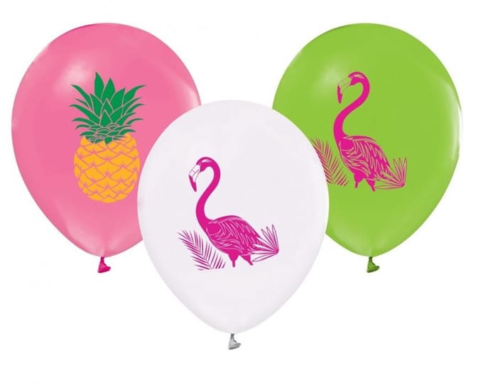 Flamingo zomerballon, 5 stuks 30 cm (12 inch)