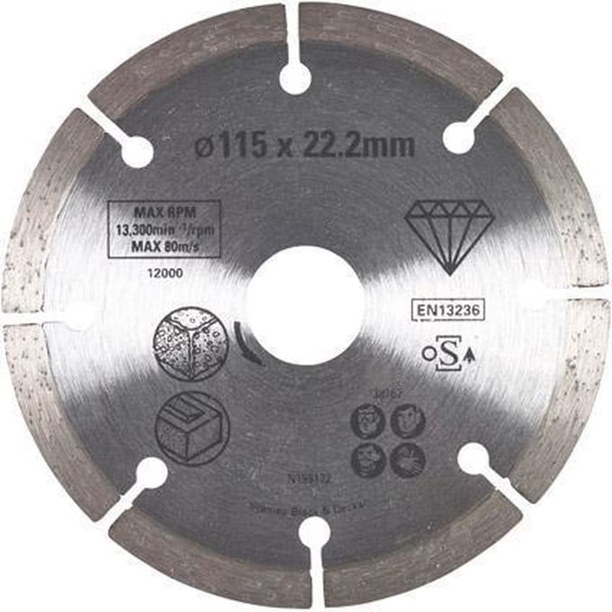 Stanley Diamantschijf Sta38162-xj - Steen - 115x22,23mm - Gesegmenteerd