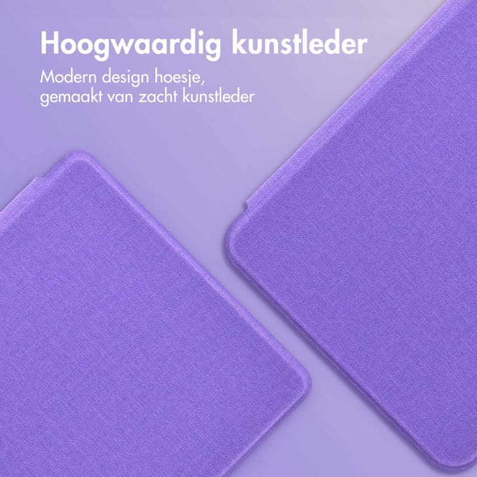 imoshion Canvas Sleepcover Bookcase voor de Amazon Kindle (2024) / Amazon Kindle (2022) 11th gen - Paars