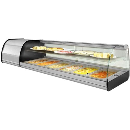 GGM Gastro Tapas-Kühlvitrine Premium PLUS - 8x GN 1/3 - mit Zwischenglas Zilver