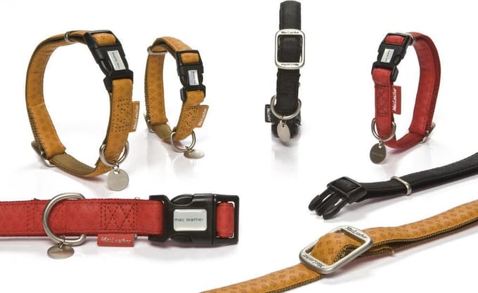 Beeztees - Halsband Hond - Mac Leather - Rood - 20-40 cm