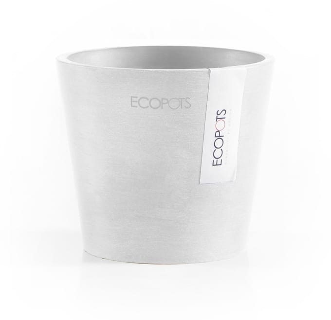 Ecopots Amsterdam 10,5 - Pure White - Ø10,5 x H9,2 cm - Ronde witte bloempot