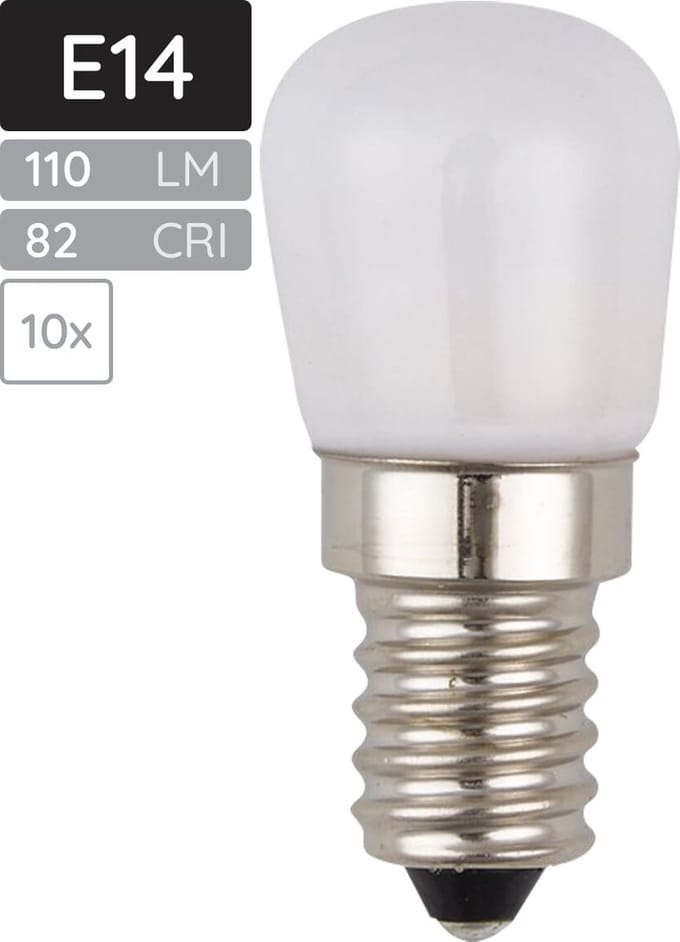 SPL E14 LED Lamp 1.5W - Warm Wit - 3000K - LED Buislamp P23 Opaal - 10 Stuks