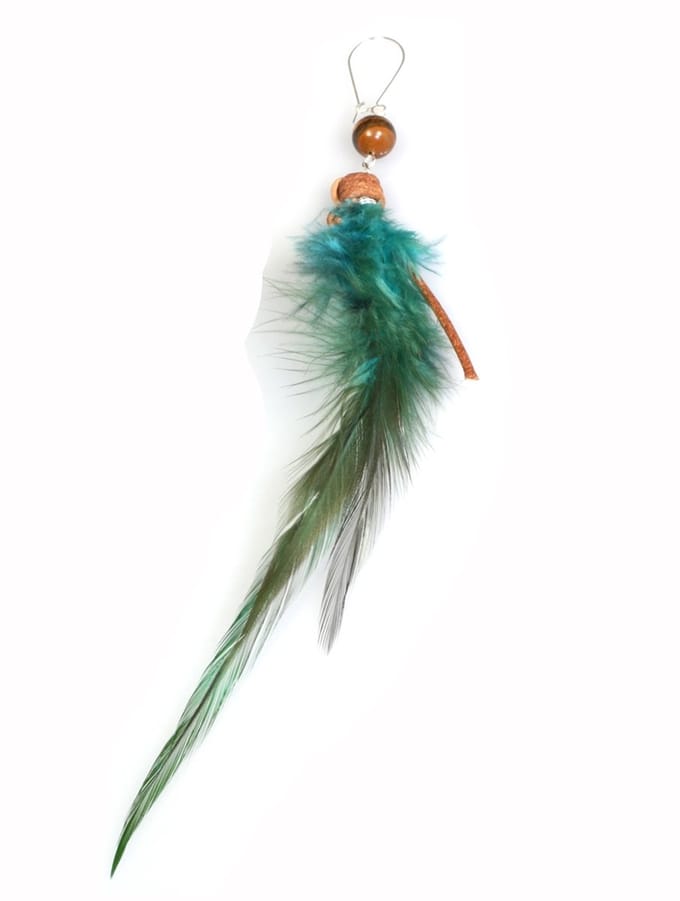 Heaven Eleven - oorbel -veren groen