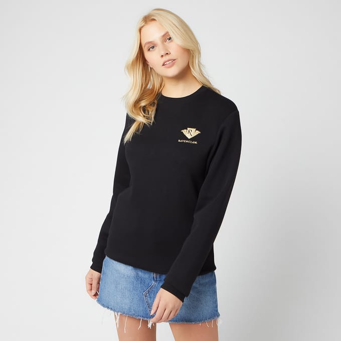 Harry Potter Ravenclaw Unisex Embroidered Sweatshirt - Black - S