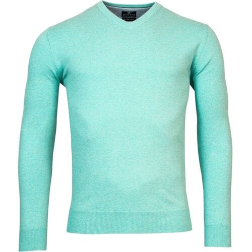 Baileys Trui V-Neck Cotton Single Knit Olive Melange / male