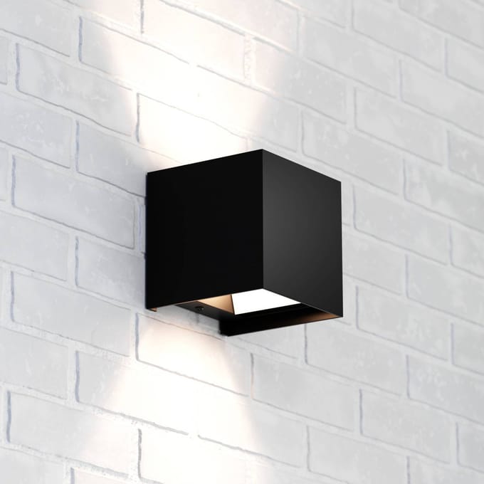 MCJ Zuza 2 wandlamp, zwart, metaal, vier vleugels, 10 cm, G9