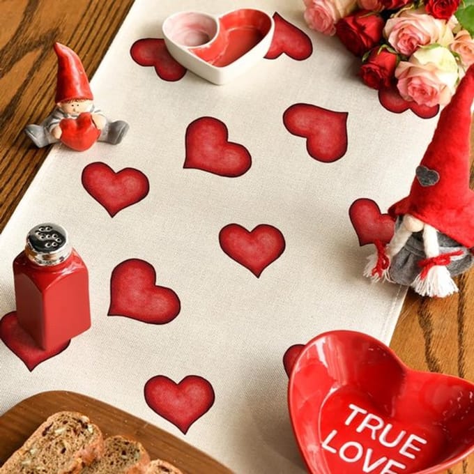 Allecto - Tafelkleed - Gnom Valentijnsdecoratie - Rood - Keuken Tafel