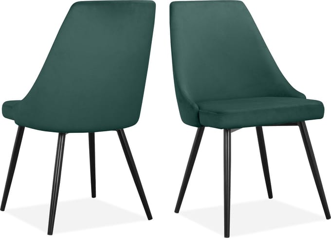 Natascha-Eetkamerstoel - 2 Pack - Donkergroen