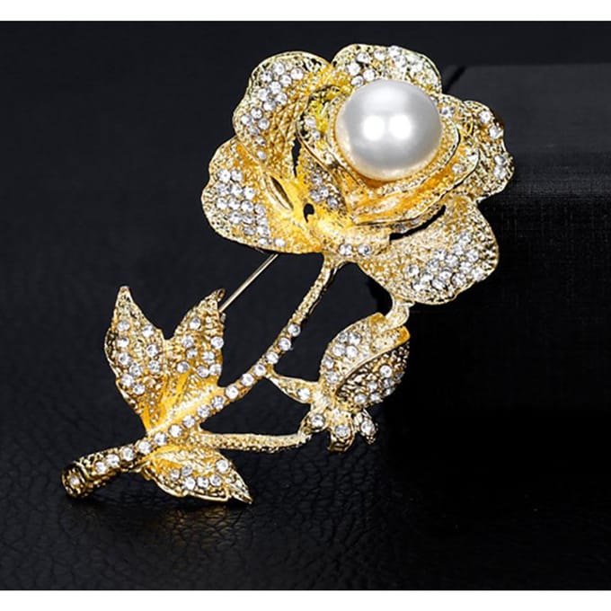 Legering Strass Parel Exquise High-End Rozen Broche Kleding Accessoires white