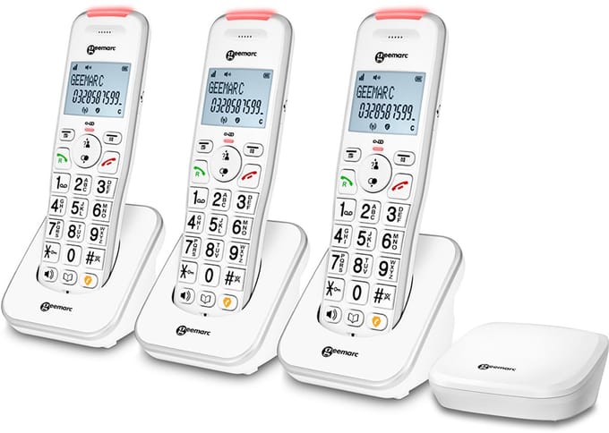 Geemarc Liberty 200 Trio DECT telefoon – 3 handsets – versterkt geluid