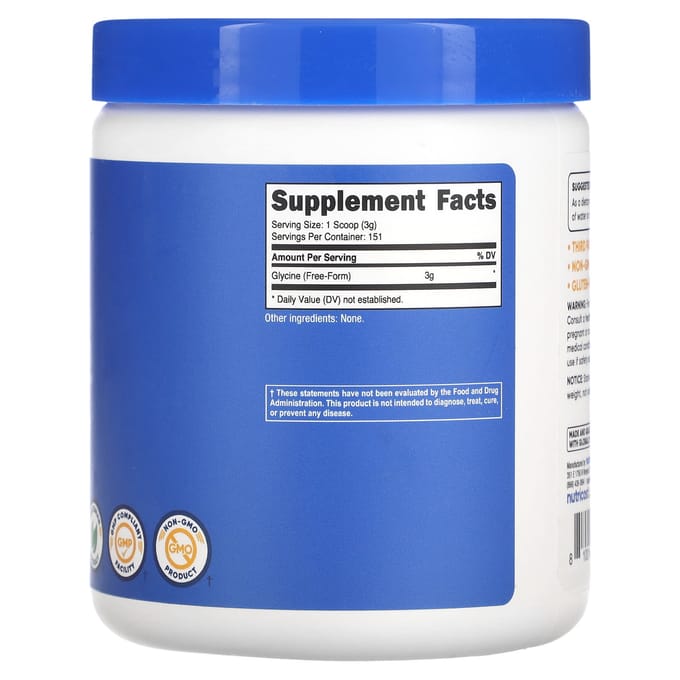 Glycine, Ongezoet, 454G(16oz)