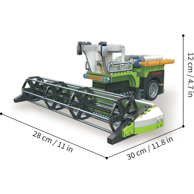Tarwe Oogstmachine Bouwsteen Set 542 STuks Boerderij Vrachtwagen Bouwvoertuigen Set Vergelijkbaar Lego Tractor Speelgoed Set voor Kinderen Cadeaus gray