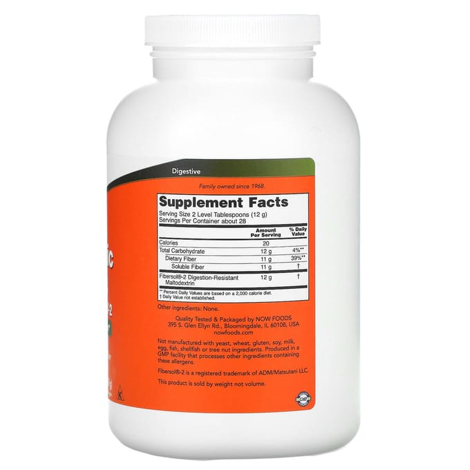 Prebiotic Fiber with Fibersol-2 Powder - 340 g