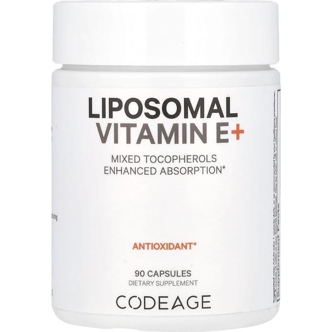 Codeage, liposomale vitamine E+, gemengde tocoferol, 90 capsules