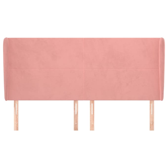 vidaXL - Hoofdbord - met - randen - 203x23x118/128 - cm - fluweel - roze