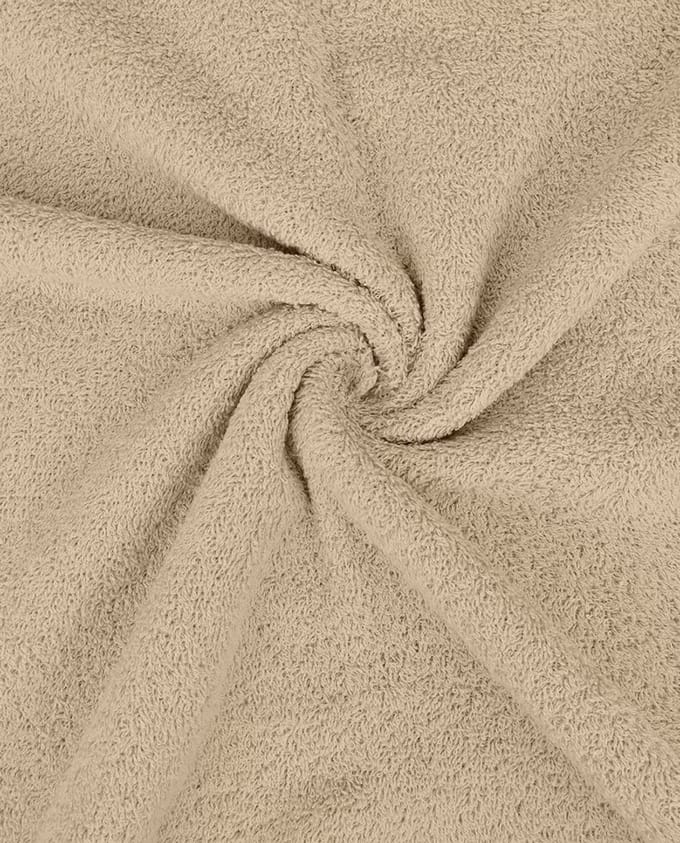 Badstof Katoen Uni – Taupe – 350 g/m² – 94% Katoen / 6% Polyester – 150 cm Breed – Per Meter