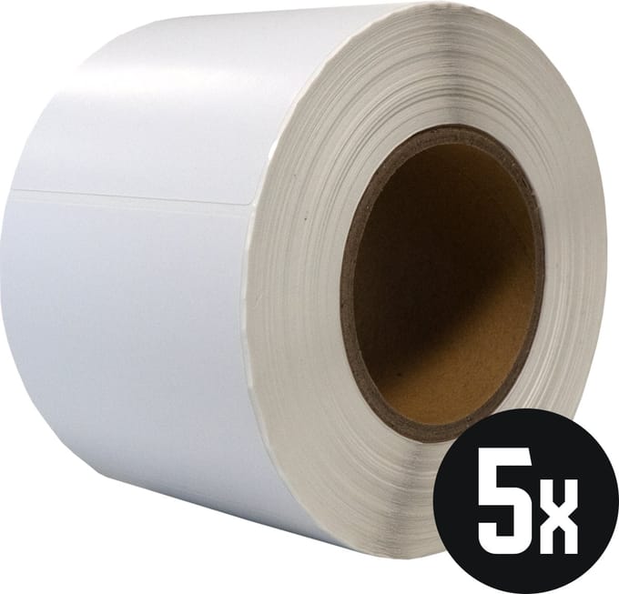 DULA Compatible Zebra Labels 100x85mm - 1000 etiketten per rol - kern 76mm - Wit - Permanent - 5 rollen