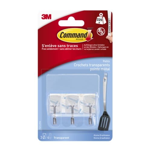 Keukenhaak command kunststof transparant incl Bevestigingsstrip