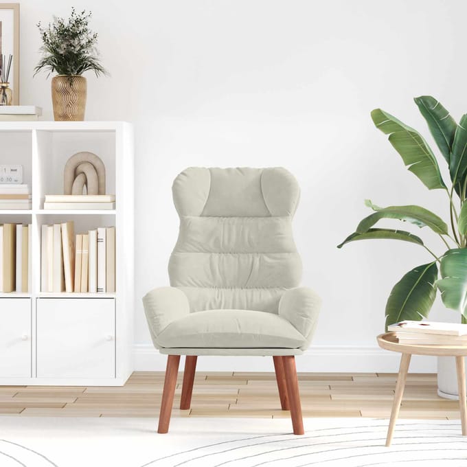 vidaXL - Fauteuil - Crème - 69 - x - 74 - x - 93 - cm - Fluweel
