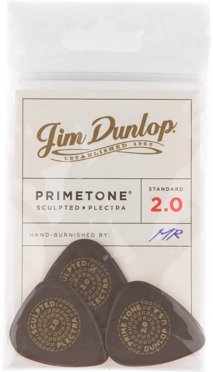 Jim Dunlop Primetone - Plectrums - Standard Smooth - Player's Pack 3 Stuks - 2,00 mm