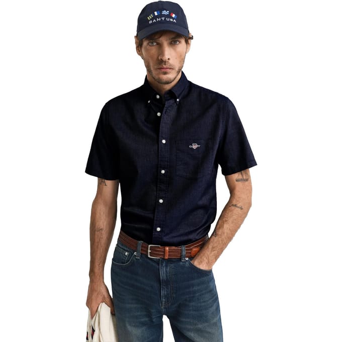 Gant Heren Regular Korte Mouw Oxford Overhemd