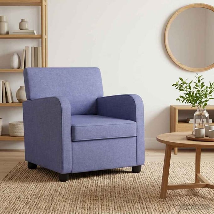 vidaXL - Fauteuil - Jeans - Blauw - Stof