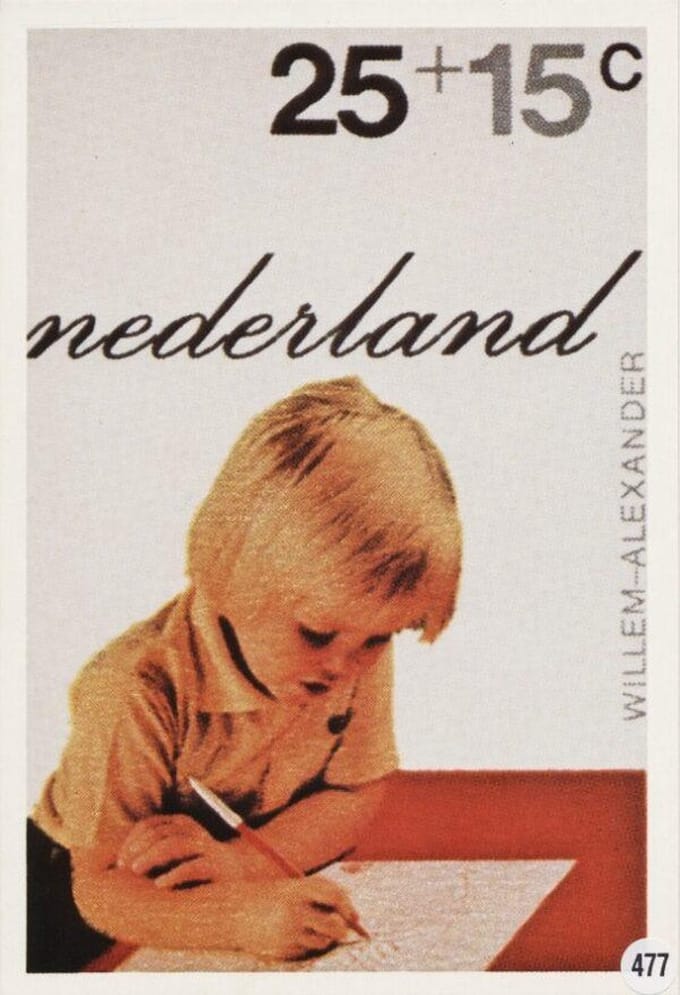 Briefkaart met afbeelding Prins Willem-Alexander postzegel