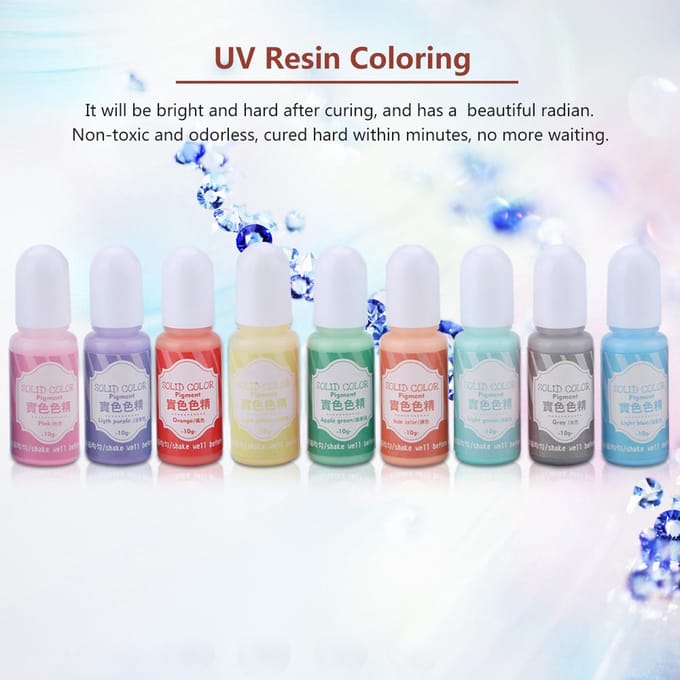 9 Couleurs 10g Résine Époxy UV Colorant Colorant Pigment DIY Arts Créatifs (#UNE) white