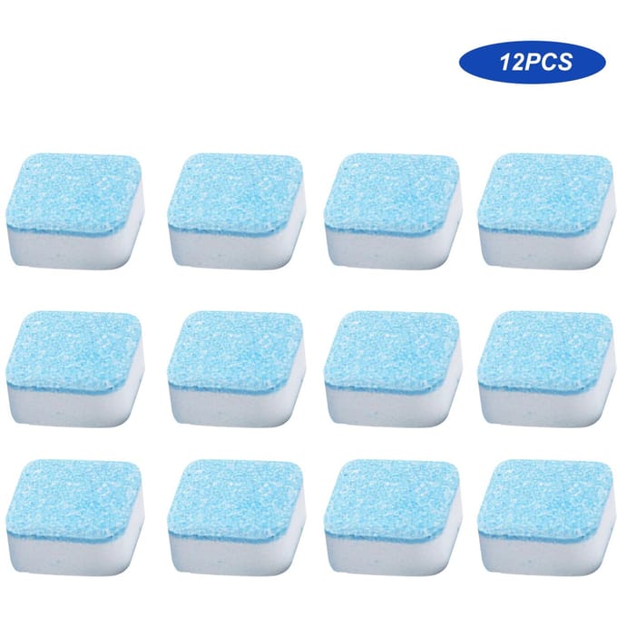 Wasmiddel bruistabletten Wasmachine bruistabletten Reiniger Wasmiddel diep 12Pcs blue