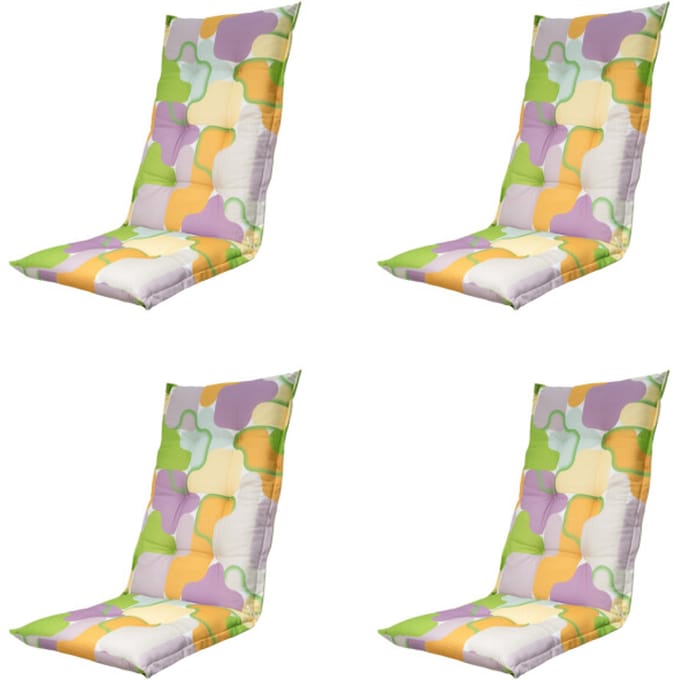 Madison - Tuinstoelkussen Hoge Rug Grafi lila - Ca. 123x50 cm - Set van 4