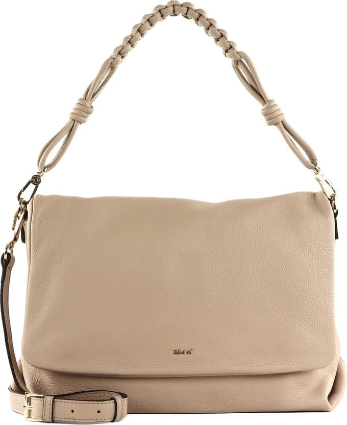 abro Schoudertas Leather Dalia Crossbody Poppy Natural Beige