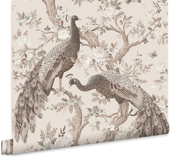 Laura Ashley Belvedere Behang - Dieren - 10mx52cm - Beige