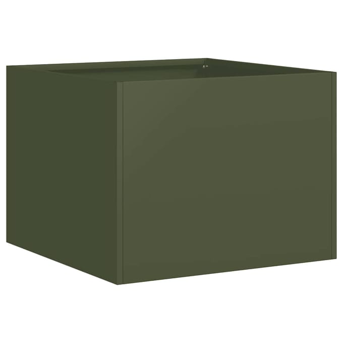 vidaXL - Plantenbak - 40x40x30 - cm - staal - olijfgroen