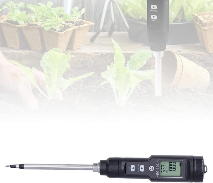 Geleidbaarheidsdetector - EC-meetinstrument Bodem - Bodemkwaliteit Testen - Vergrendelbare Waarde - 37 x 280 mm - Standaard