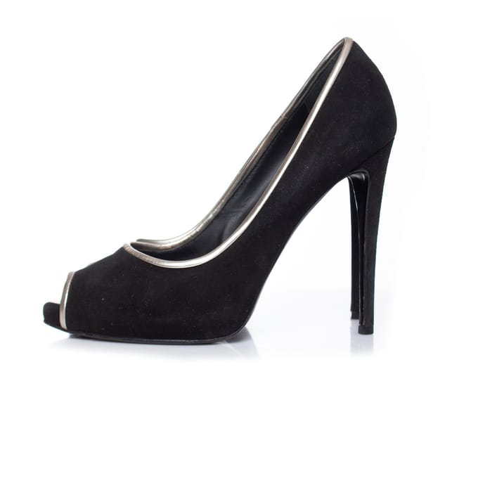 Giuseppe Zanotti Zwarte suède peep toe pump