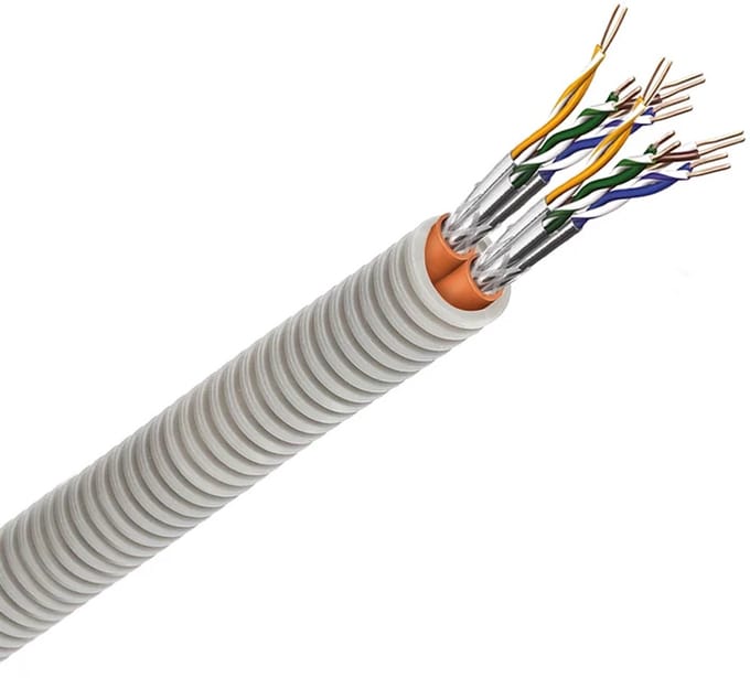 Snelflex flexibele buis 2x data S/FTP CAT7 kabel 25mm - per rol 100 meter (SFSFTP7/2XL)