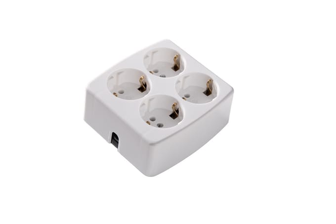 Martin Kaiser 4-Socket Desktop Voedingsstrip Vierkant Wit (Europese Stekkerdoos) - 536/KWS [2 Stuks]