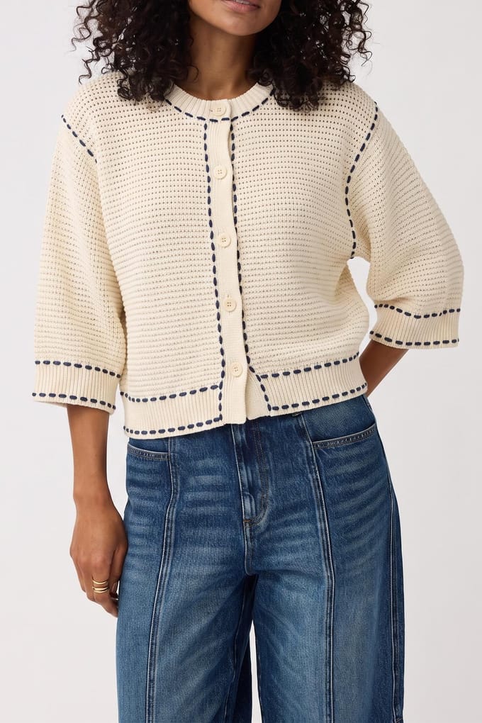 Alchemist Cardigan Caroline Wool White Maat: L | Longsleeves Outlet | Dames | Wit