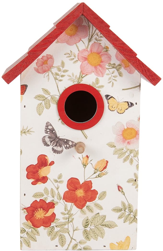 Clayre & Eef Vogelhuis 15x10x22 cm Wit Hout