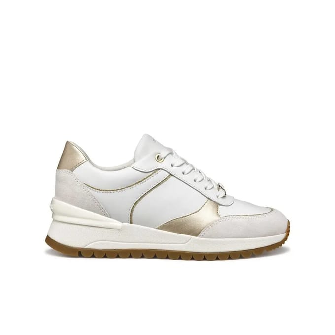 GEOX DESYA DAMES Sneakers - WIT/LICHTGOUD - Maat 39