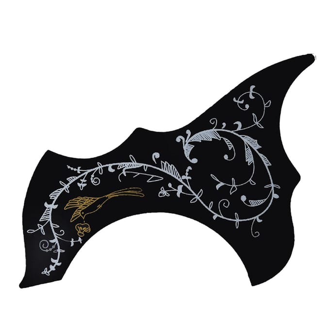 Zwart 41-inch Gitaar slagplaat Krasbestendigheid Decoratieve Bloem Vogel Print Gitaar Slagplaat gray