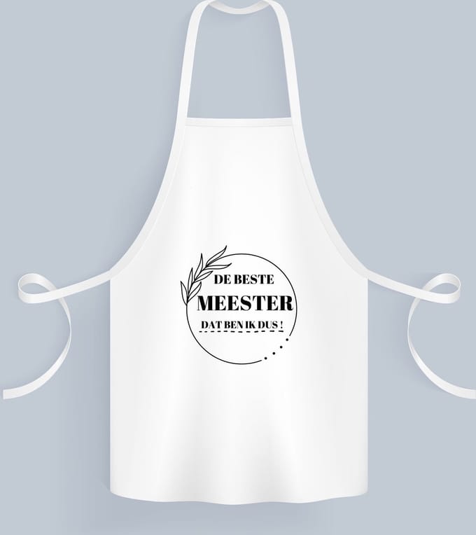 Akyol - beste meester dat ben ik dus Keukenschort - Meester - leraar - collega's - verjaardag - afscheidscadeau - geschenk - leuke cadeau - kado - 82 bij 71 cm