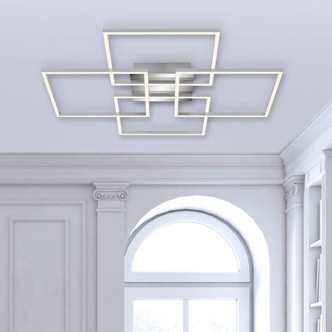Briloner LED plafondlamp Frames, 4 vierkanten, draaibaar