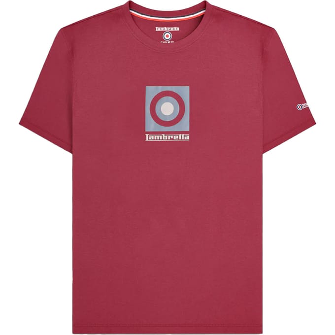 Lambretta Heren Box Logo T-shirt (Bourgondië)